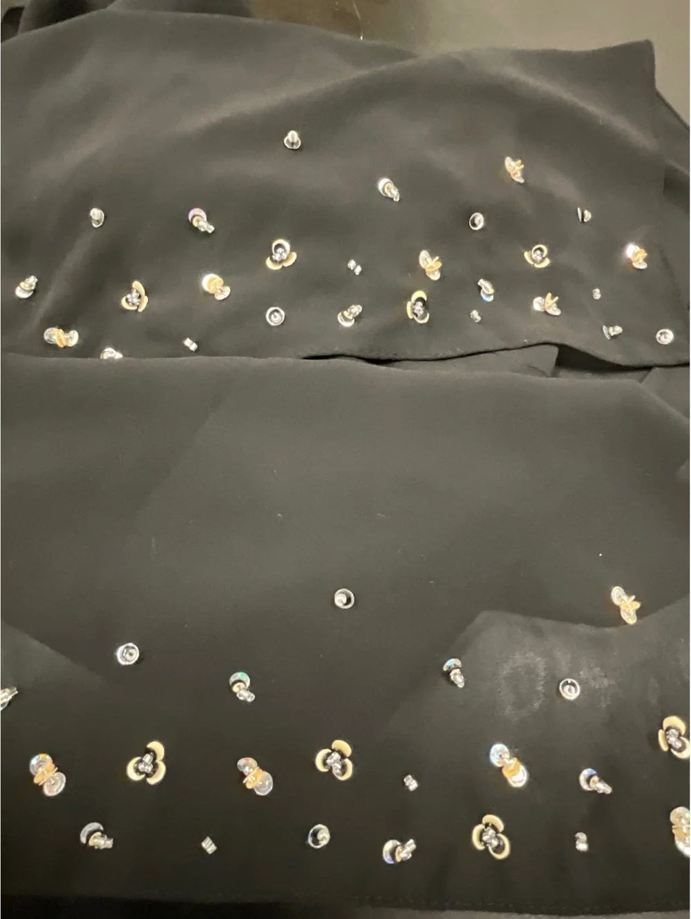 Black Chiffon Scarf Evening Wrap Beaded
